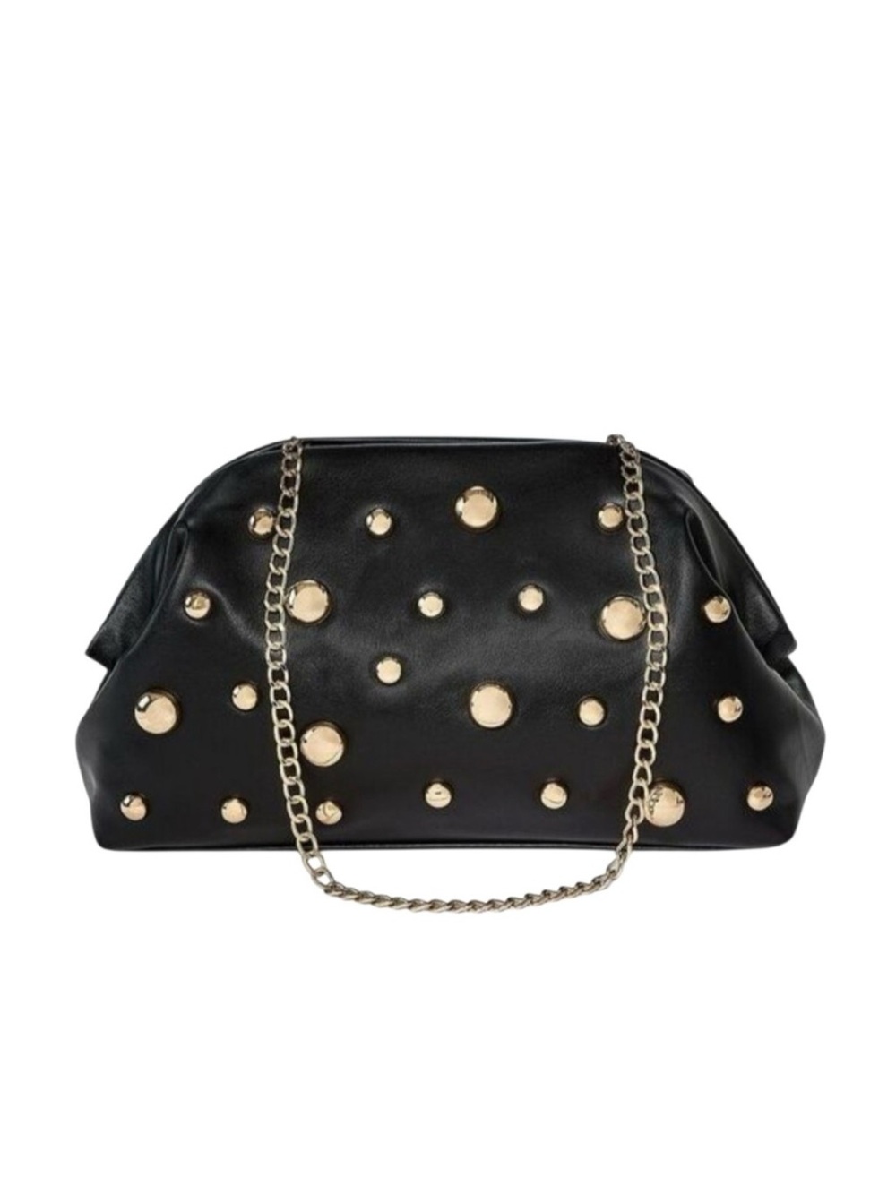 A New Day Black Studded Oversize Clutch Shoulder Bag